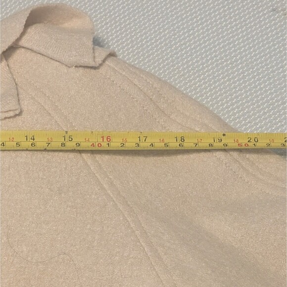 Rebecca Taylor Womens Sz 4 Belted Coat Wool Blend Long Beige Ruffle Collar Retro - Picture 10 of 13